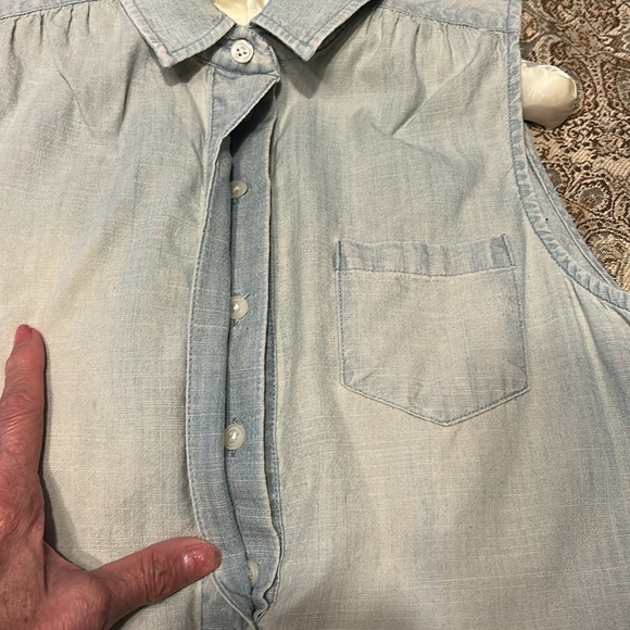 J.Crew Factory Sleeveless Chambray Shirt - Picture 5 of 5